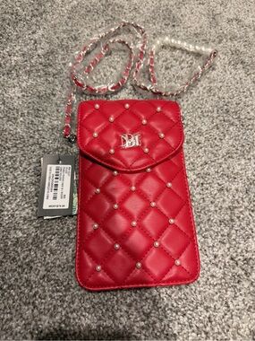 Red Pearls Phone Case W/ Card Holder